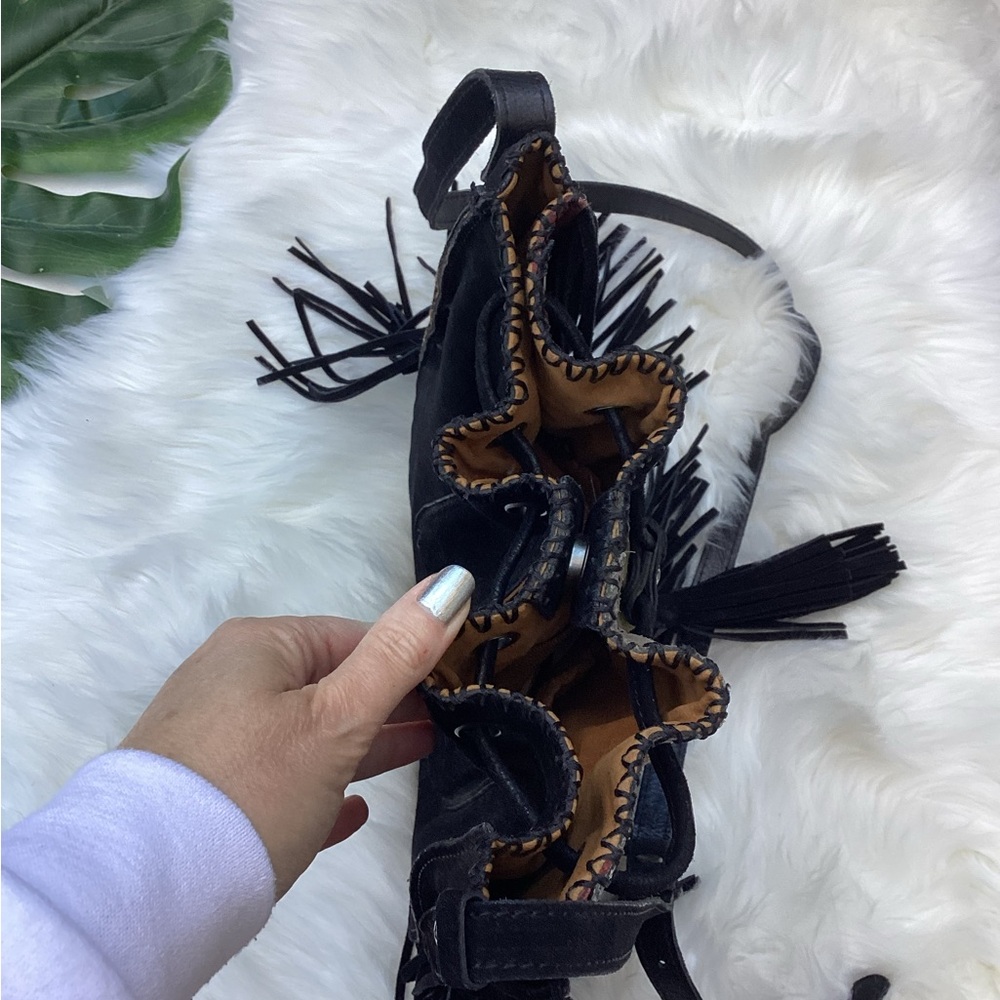 Patricia Nash Carrara Patchwork Suede Fringe Drawstring Bag - Picture 6 of 10